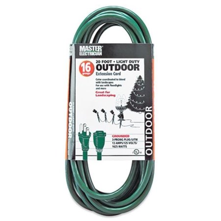 VIRTUAL 02352-05ME 20 ft. Green Outdoor Extension Cord VI29618